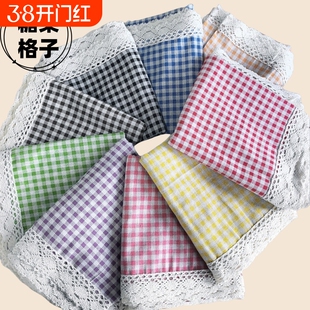 宿舍桌布花边布艺日式小清新学生棉麻书桌垫可爱长方形餐桌布格子