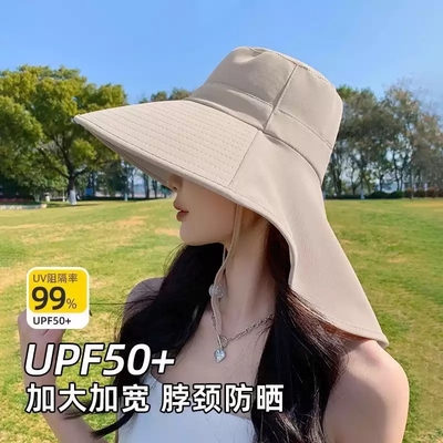 UPF50+大帽檐防晒遮阳帽显脸小