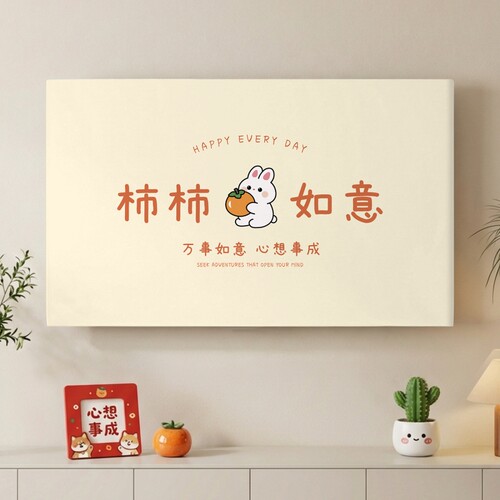 卡通可爱风电视机罩装饰防尘保护