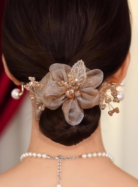 2026新款头花发圈头饰大肠高级感头绳女扎头发绳皮筋夏季水钻黑色