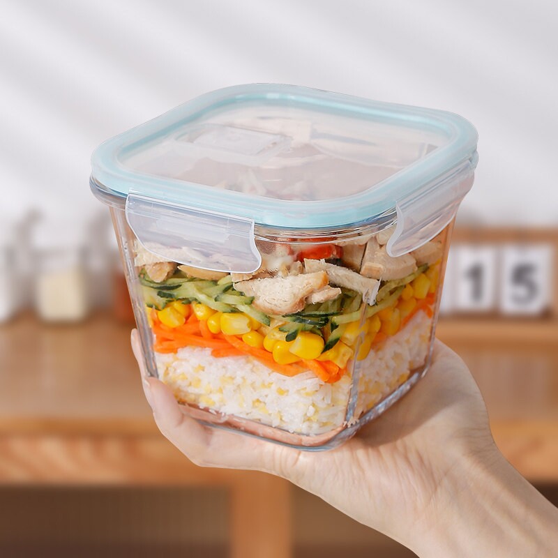 希乐扣玻璃汤碗饭盒微波炉加热汤杯上班族带饭餐盒便携水果便当盒图片
