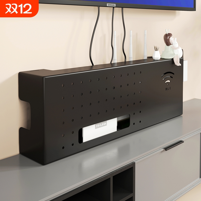 机顶盒隐藏收纳光猫壁挂式免打孔