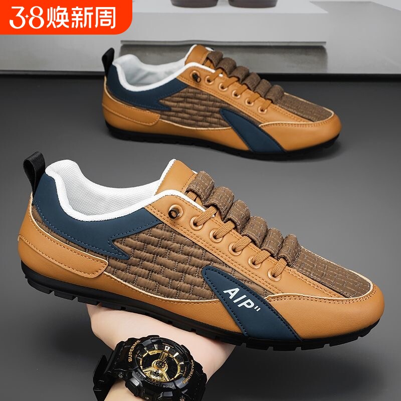 男鞋春季2024新款开车休闲鞋一脚蹬男士软底运动豆豆鞋子潮鞋轻便