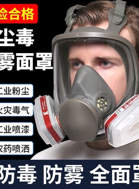 6800防毒面具全面罩化工喷漆专用防尘全脸防护面罩气体呼吸粉尘