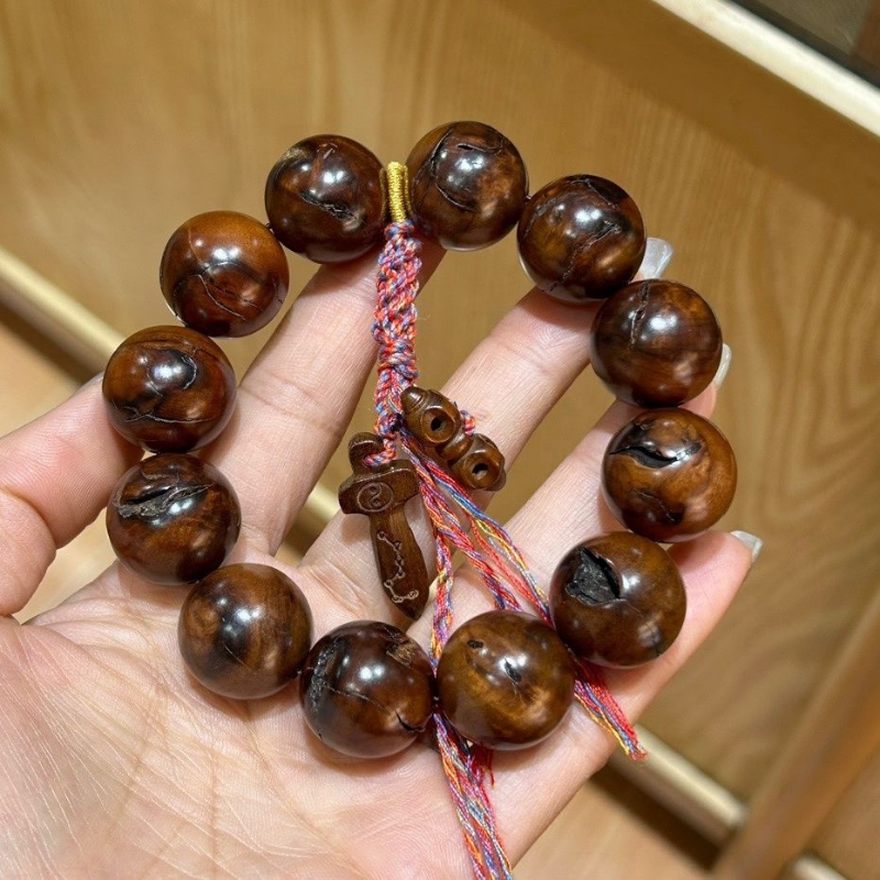 手串天然雷击枣木全雷痕款