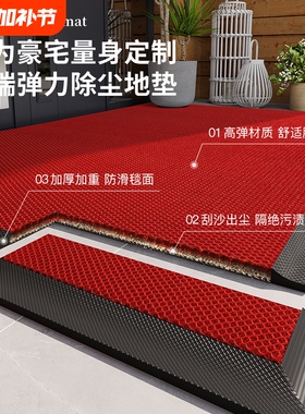 别墅大门口红色入户门地垫耐脏免洗家用进门丝圈脚垫加厚防滑地毯