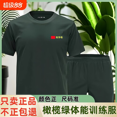 速干体能服短袖体能训练服正品套装短裤运动上衣t恤男橄榄绿原厂