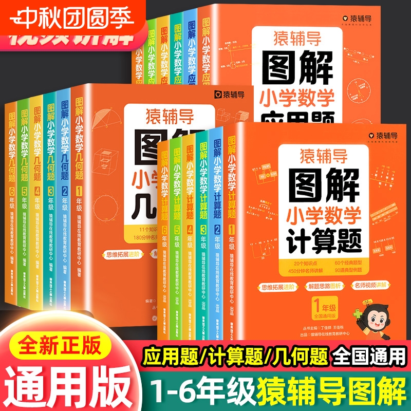猿辅导图解小学数学应用题/计算题/几何题一二三四五六年级上册下册逻辑思维思路练习册解决问题拓展专项训练解题核心知识易错题