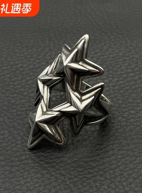 ODEK复古纳瓦霍四叠星戒指cody