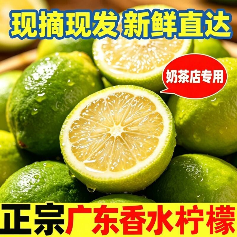 广东香水青柠檬无籽子弹头柠檬新鲜正宗一级果奶茶店专用当季现摘