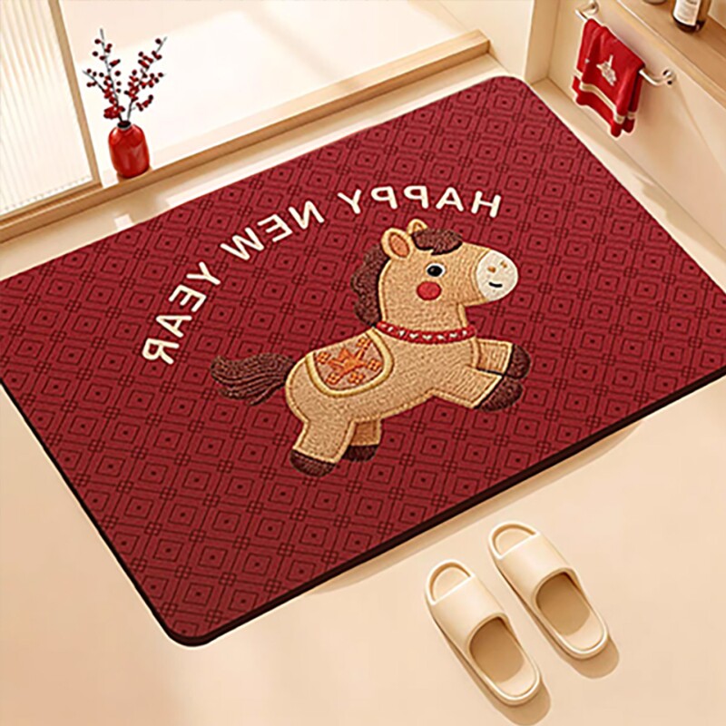 浴室地垫软硅藻泥吸水防滑垫马年卫生间厕所门口耐脏脚垫卫浴速干