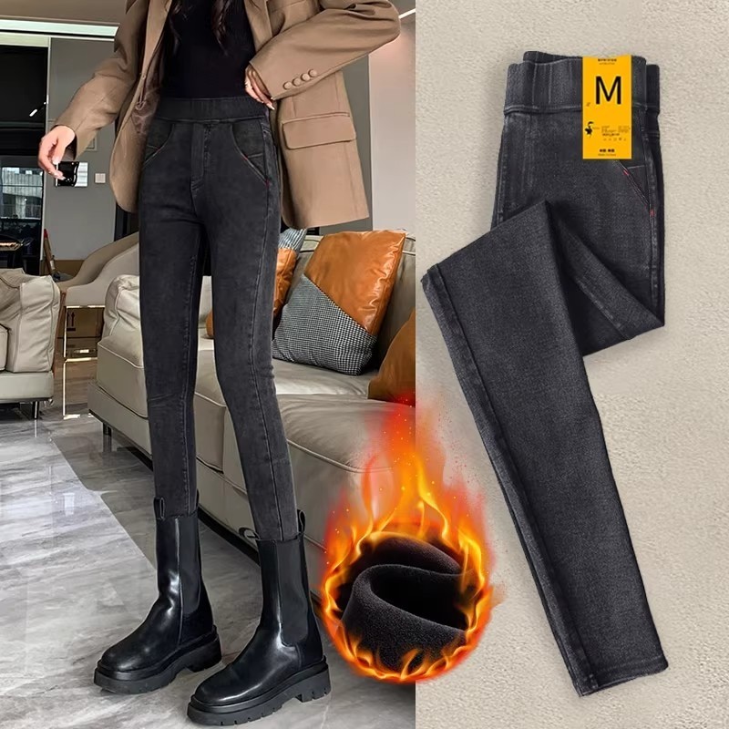 大码打底裤女2025新款加绒胖mm加厚棉裤秋冬季小脚黑裤200斤