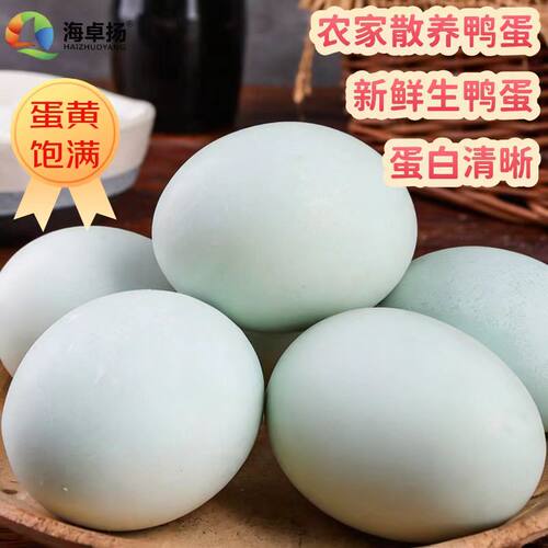 新鲜生鸭蛋50-60g农家散养鸭蛋现捡新鲜蛋白清晰蛋黄圆润颗颗精选