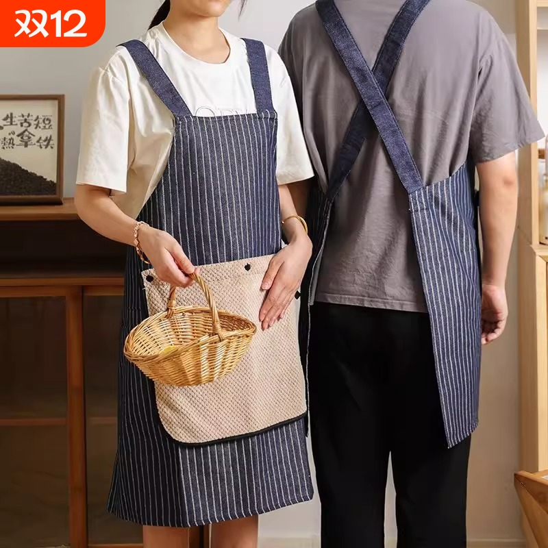 高颜值可拆卸防油擦手巾围裙防水加厚2025新款年轻高级家用厨房