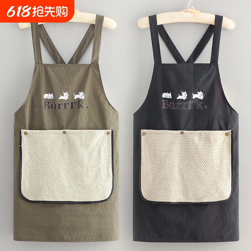 围裙可擦手巾厨房家用新款做饭防水防油工作服餐饮专用女围腰耐用