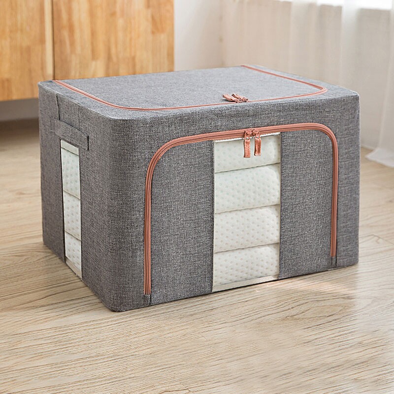 加厚棉麻收纳箱布艺收纳盒衣物整理折叠大号衣服储物筐袋家用神器