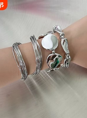 欧美ins风不规则金属手镯女小众个性夸张设计感时尚百搭手饰手链