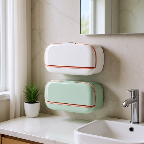 壁挂式带盖香皂盒免打孔便携置物架创意旅行卫生间神器