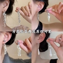 方圆脸流苏高级感锆石耳环女小众轻奢设计感气质百搭精致耳夹水滴