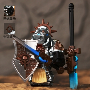 战锤40K灰骑士战团人仔积木第三方黑色圣堂暗黑天使拼装 游戏玩具