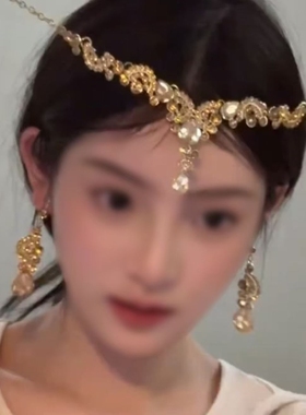 千金琉璃-超闪金色水滴高级感项链贵气夸张生日新娘晚宴礼服配饰