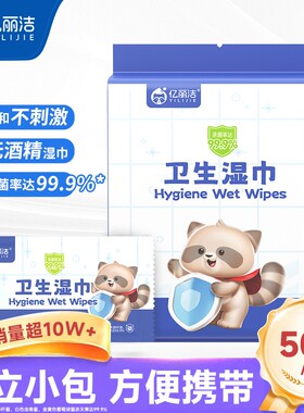 亿丽洁杀菌卫生湿巾小包便携