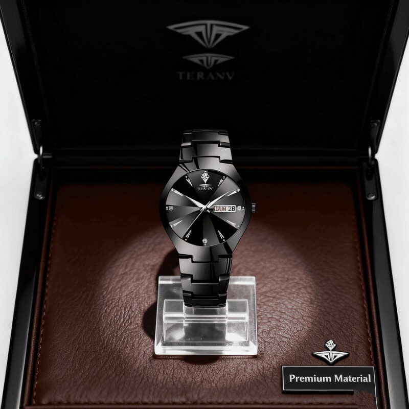 手表男款机械风全自动防水高级感全自动男表数字双日历防水腕表男