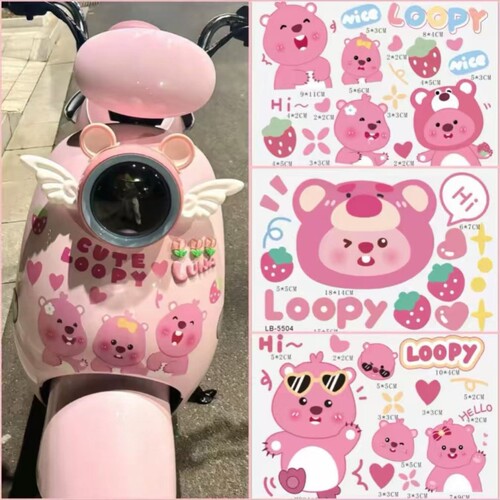 露比loopy电动车贴纸个性装饰
