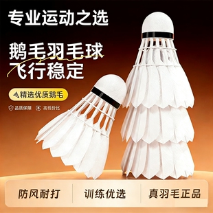 羽毛球鹅毛12支装 耐打抗风羽毛球比赛训练专用稳定室外学习训练球