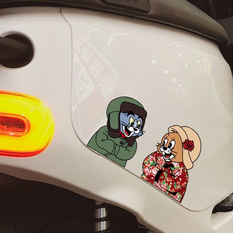 东北风猫和老鼠汽车贴纸可爱卡通