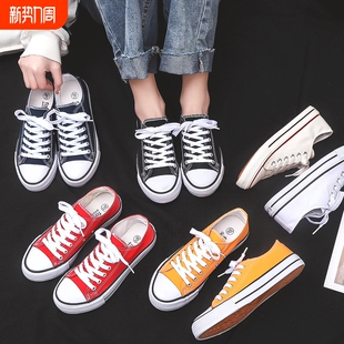 ins帆布鞋 透气小白鞋 鞋 学生百搭2026新款 潮布板二黑色 子女鞋 秋季
