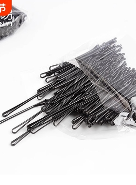 发夹/一字夹C1vl0-夹子顶夹少女简约盘发固定夹黑色发夹夹刘海