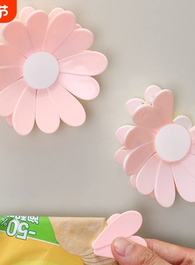 T封口夹D1pl200-家用零食密封夹磁吸封口夹花瓣冰箱贴食品袋夹子