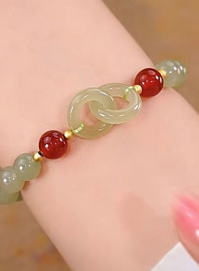 环环相扣新中式手链玻璃儿童女平安扣手串闺蜜节节高升银河星星