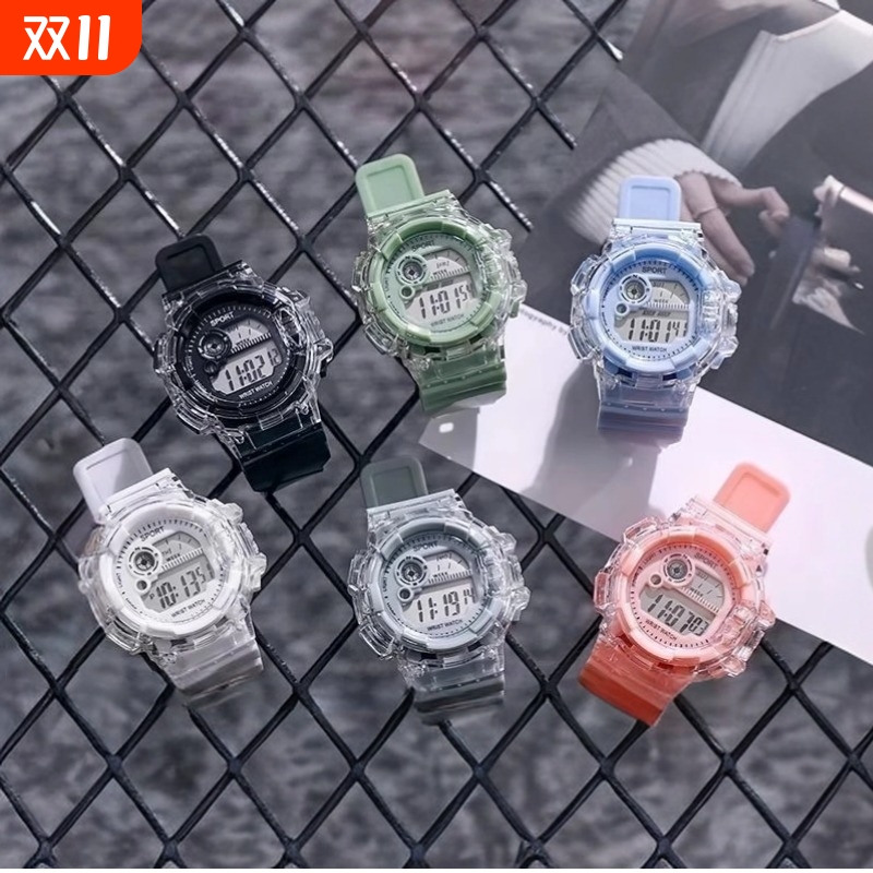 手表女款学生ins小众高颜值运动儿童男生电子表智能防水普通夜光