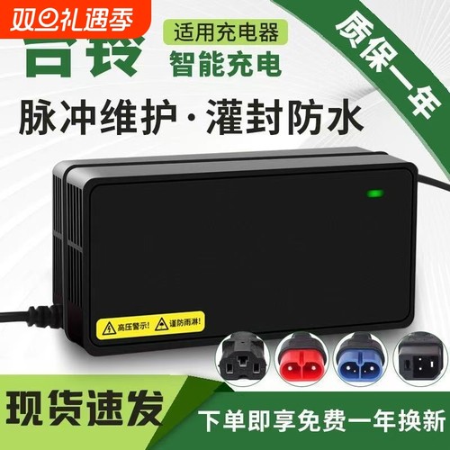 适用台铃灌封板电动车充电器防水48V60V72V4针云插石墨烯通用加长