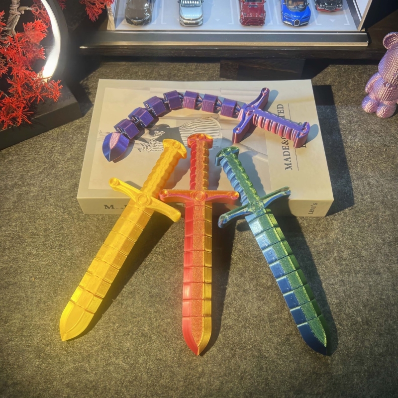 伸缩剑剑鞭玩具创意可弯曲拉伸仿真宝剑既可当剑新款变形关节可动