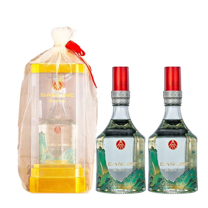 五粮液旗下江山礼欧根纱商务宴请节日送礼纯粮500ml*2瓶