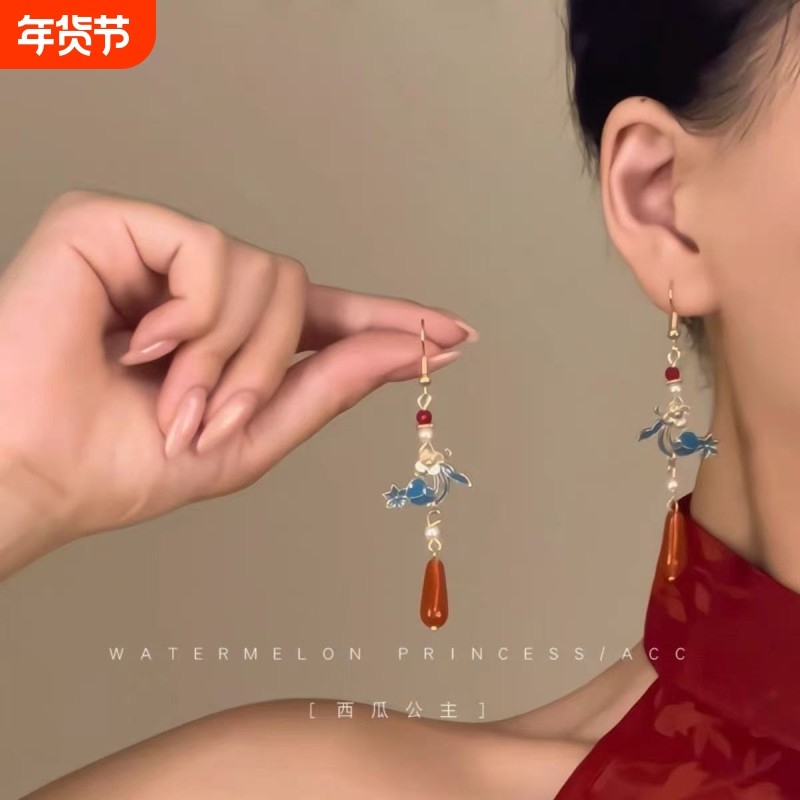 「寻花记」新中式国风耳环女高级感古风耳坠旗袍汉服马面裙耳饰女,饰品/流行首饰/时尚饰品新,耳环,淘宝优惠券,粉丝福利购,淘宝优惠卷