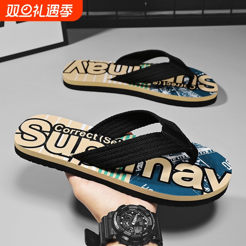 透气沙滩海峡人字拖男士拖鞋外穿防滑夹板运动软底夏季凉拖虎款