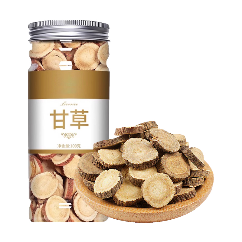 干货甘草无硫材甘草片大片100g*1罐