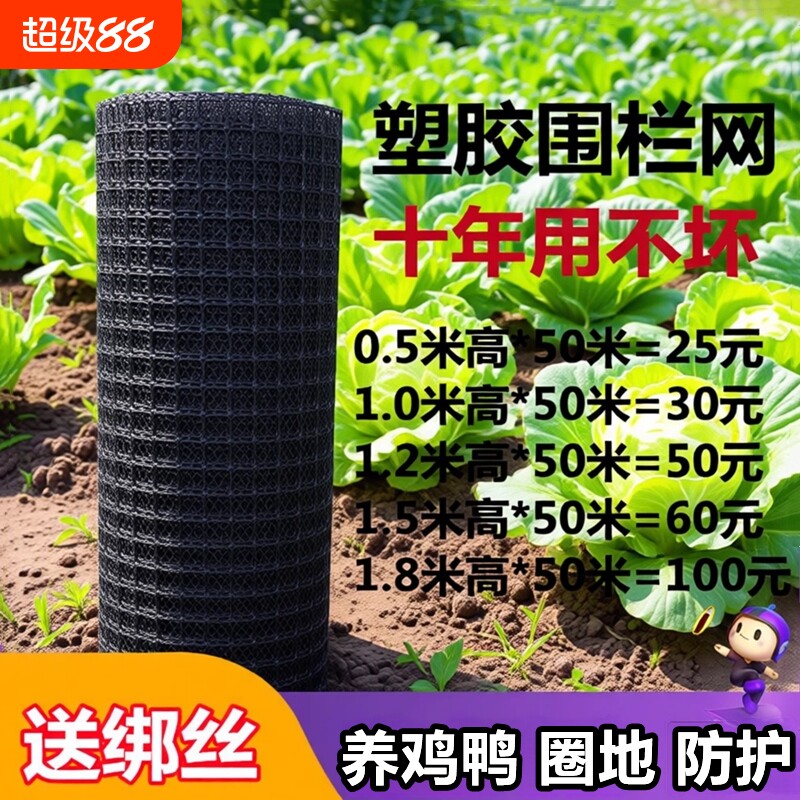 养鸡鸭塑料围栏网拦鸡网养殖网菜园防护网格网玉米网家用菜地鸡笼图片