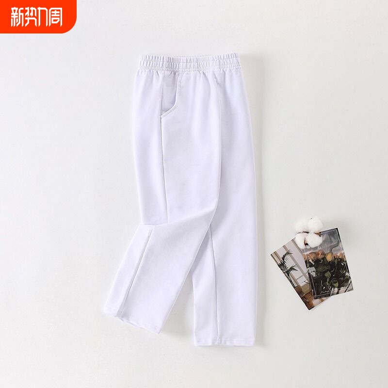 春夏儿童校服裤白色中小学生薄款运动长裤男女童直筒夏季休闲校裤
