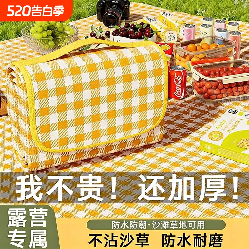 野餐垫防潮垫加厚户外野炊郊游沙滩帐篷露营便携地垫防水草坪垫子