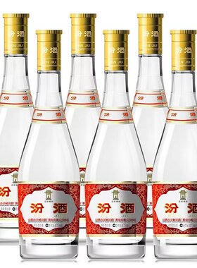 475ml*6瓶山西杏花村汾酒黄盖玻汾清香型白酒53度纯粮酒类淡雅