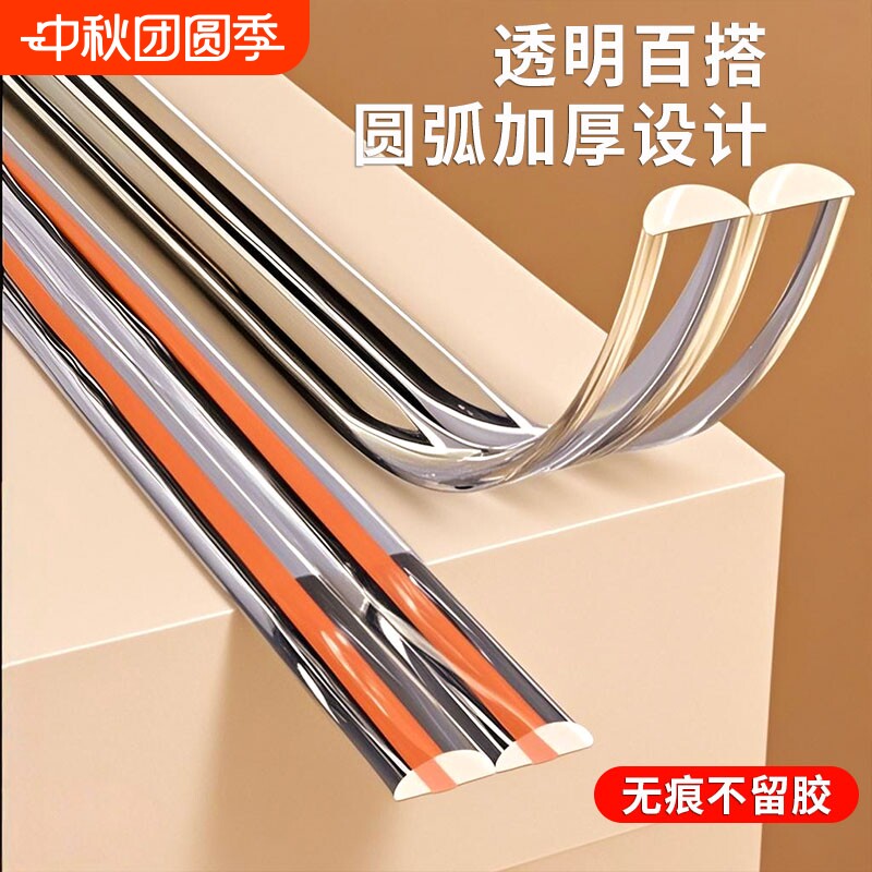 自粘防撞条条幼儿园透明硅胶无痕阳角墙角护角橡胶窗台桌边软包图片