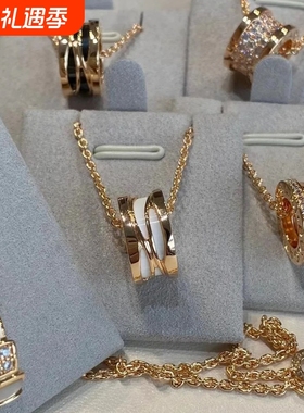 白陶瓷弹簧项链18k玫瑰金925银小蛮腰锁骨链女高级小众设计情侣