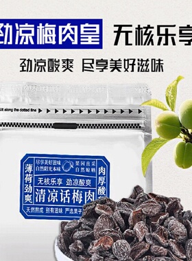 劲凉梅肉皇薄荷味无核杏梅干话梅肉酸甜蜜饯果脯追剧解馋提神零食