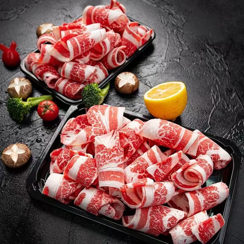 原切羊肉卷牛肉片原切120g火锅新鲜批发烤肉食材批发牛肉卷肥牛卷