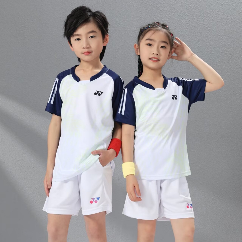 新款儿童YY羽毛球服速干运动短袖训练比赛服套装男女乒乓球衣印制